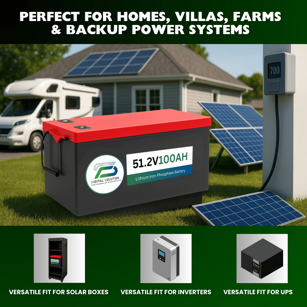 51.2V 100Ah LiFePO4 ESS Lithium Battery – Bluetooth, 5120Wh | For EVs, Data Centers, Solar Backup | Digital Solution KSA