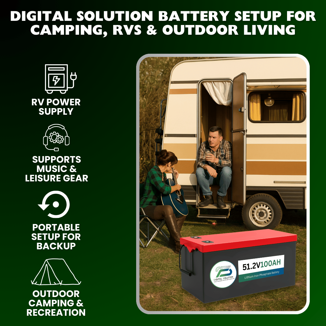 51.2V 100Ah LiFePO4 ESS Lithium Battery – Bluetooth, 5120Wh | For EVs, Data Centers, Solar Backup | Digital Solution KSA