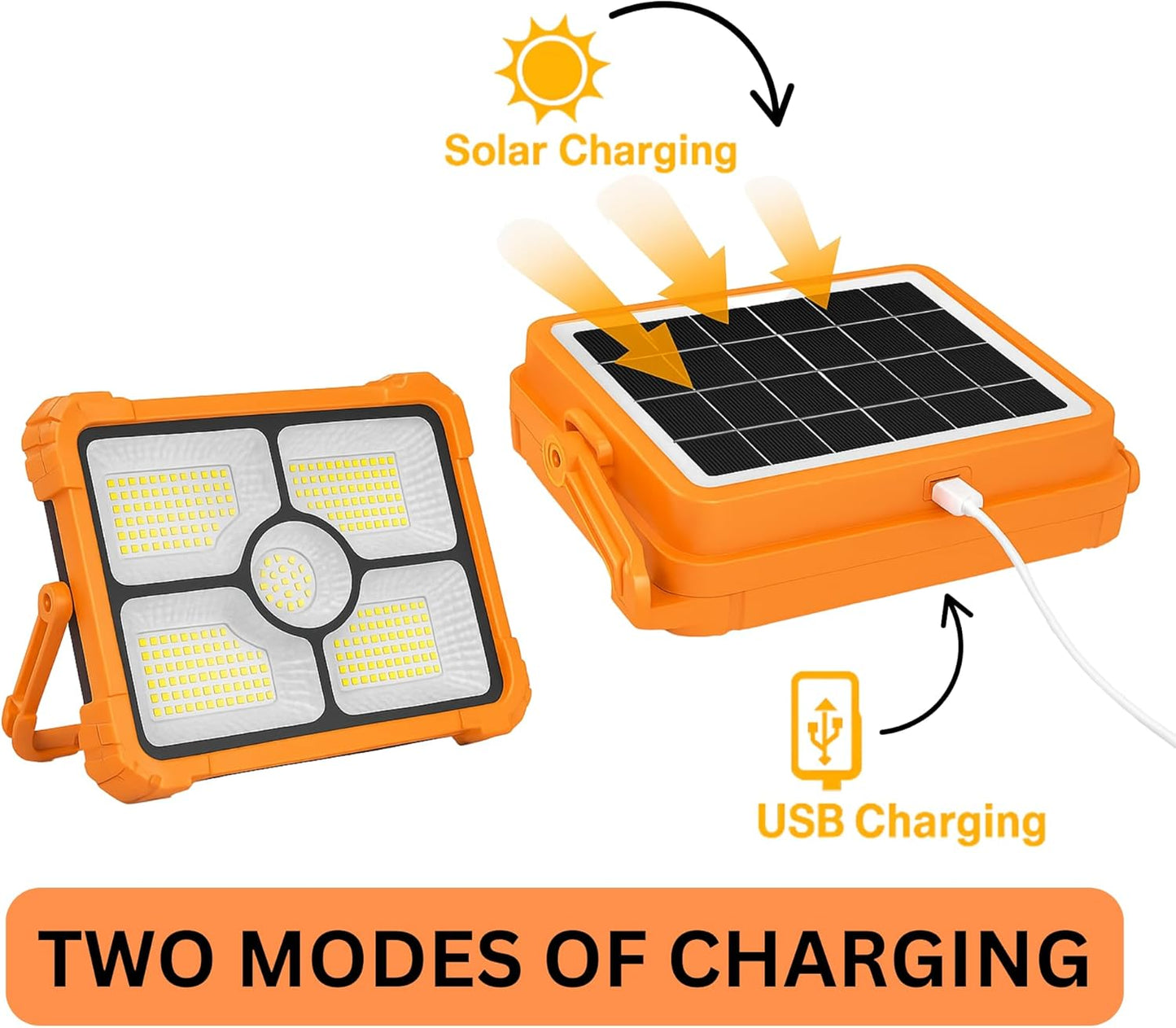 LED Solar Work Light – 100W, 10000LM, 12000mAh Battery, 5 Modes, IP66 Waterproof | Portable Magnetic Light for Camping, Emergency, Repairs