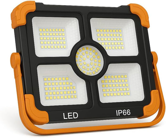 LED Solar Work Light – 100W, 10000LM, 12000mAh Battery, 5 Modes, IP66 Waterproof | Portable Magnetic Light for Camping, Emergency, Repairs